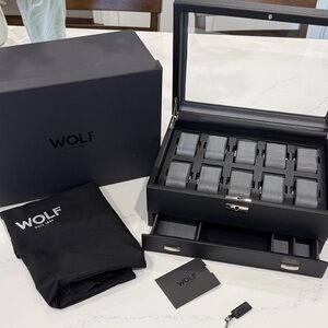 Wolf NEW Viceroy 10 Piece Watch Box with Drawer Black 🔥No Offers Please🔥